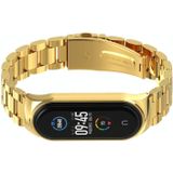 For Xiaomi Mi Band 6 / 5 / 4 / 3 Mijobs CS Metal Three Bead Stainless Steel Replacement Watchband(Gold)