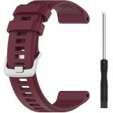Voor Garmin Forerunner 945 22 mm Solid Color Silicone Watch Band (Bourgondië)