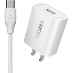 WK WP-U69m 2.0A Speed Mini USB-oplader + USB naar Micro USB-datakabel  stekkertype: US Plug