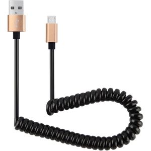 30cm to 100cm High Speed Spring Style Micro USB to USB 2.0 Flexible Elastic Spring Coiled Kabel USB Data Sync Kabel  Voor Galaxy  Huawei  Xiaomi  LG  HTC  Sony en Other Smart Phones(Goud)