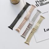 Bliksemvorm Roestvrijstalen vervanging horlogeband voor Apple Watch Series 7 45 mm / 6 &amp; SE &amp; 5 &amp; 4 44mm / 3 &amp; 2 &amp; 1 42mm (goud + zilver)