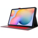 Voor Samsung Galaxy Tab S7 T870 2-opvouwbare business horizontale flip pu lederen hoes met kaartslots &amp; houder(rood)