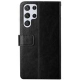 For Samsung Galaxy S23 Ultra 5G HT01 Y-shaped Pattern Flip Leather Phone Case(Black))
