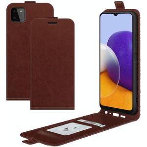 Voor Samsung Galaxy A22 5G R64 Texture Single Vertical Flip Leather beschermhoes met kaartslots en fotolijst