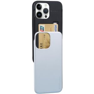 Voor iPhone 14 Pro Max GOOSPERY SKY SLIDE BUMPER Sliding Card Slot Phone Case (Zilver)