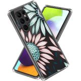 Voor Samsung Galaxy S23 Ultra 5G Gekleurde Tekening Clear TPU Telefoon Beschermhoes (Roze Groene Bloem)