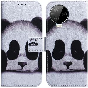Voor Infinix Note 12 Pro 4G Gekleurde Tekening Horizontale Flip Lederen Telefoon Case (Panda)