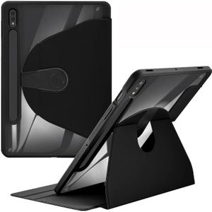 Voor Samsung Galaxy Tab S8 Ultra Acryl 360 Graden Rotatie Houder Tablet Lederen Case (Zwart)