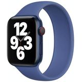 For Apple Watch Series 6 &amp; SE &amp; 5 &amp; 4 40mm / 3 &amp; 2 &amp; 1 38mm Solid Color Elastic Silicone Replacement Wrist Strap Watchband  Size:M 143mm (Aqua Blue)