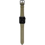 Lederen vervangende band horlogeband voor Apple Watch Series 7 45 mm / 6 &amp; SE &amp; 5 &amp; 4 44mm / 3 &amp; 2 &amp; 1 42mm (Legergroen Frosted)