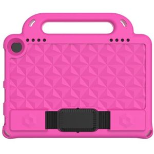 Voor Amazon Kindle Fire HD8 2020 Diamond Series Eva Anti-Fall Shockproof Mouw Beschermende Shell Case met Houder &amp; Strap (Rose Red)