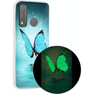 Voor Huawei P smart 2020 Lichtgevende TPU Mobiele Telefoon Beschermhoes (Butterfly)