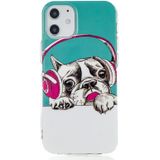 Voor iPhone 12 Max Lichtgevende TPU Soft Beschermhoes (Headset Dog)