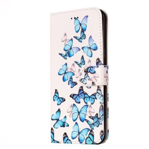 Samsung Galaxy S8 PLUS / G9550 horizontaal Blauw kleine vlinders patroon PU leren Flip Hoesje met houder en opbergruimte voor pinpassen &amp; geld