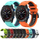 Voor Garmin Descent MK 2i 26mm tweekleurige sport siliconen horlogeband (middernachtblauw + wit)