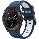 Voor Garmin Descent MK 2i 26mm tweekleurige sport siliconen horlogeband (middernachtblauw + wit)