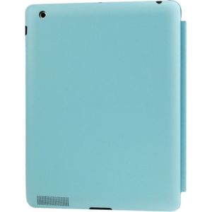 hoge kwaliteit 4-vouw slanke Smart Cover lederen hoesje voor iPad 4 / nieuwe iPad (iPad 3) / iPad 2 (blauw)