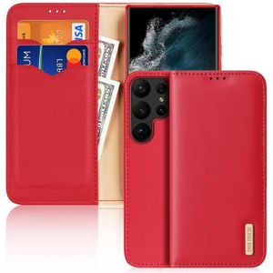 For Samsung Galaxy S23 Ultra 5G DUX DUCIS Hivo Series Cowhide Texture Leather Phone Case(Red)