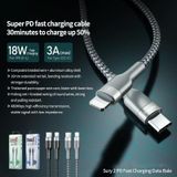 REMAX RC-010 1m 3A Type-C naar USB-C / Type-C 18W PD Fast Charging Data Cable(Zilver)