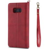 Voor Galaxy S8 multifunctioneel afneembaar magnetisch horizontaal lederen hoesje met kaartsleuven &amp; houder &amp; portemonnee &amp; fotoframe(rood)