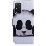 Voor Galaxy S20+ gecombineerd patroon magnetische aantrekkingskracht Horizontale flip lederen behuizing  support houder &amp; kaartsleuf &amp; portemonnee(panda)