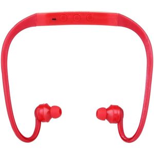 506 leven waterdichte Sweatproof Stereo draadloze sport oordopjes koptelefoon In-ear Headphone Headset met Micro SD-kaartsleuf  voor slimme telefoons &amp; iPad &amp; Laptop &amp; Notebook &amp; MP3 of andere Audio-apparaten  maximale SD Card Storage: 8GB(Red)