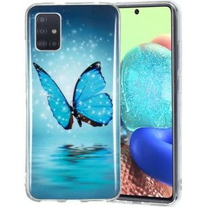 Voor Samsung Galaxy A51 5G Lichtgevende TPU mobiele telefoon beschermhoes (Butterfly)