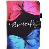 Voor iPad 10th Gen 10.9 2022 Gekleurde Tekening Stiksels Smart Leather Tablet Case (Butterfly Love)