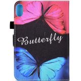 Voor iPad 10th Gen 10.9 2022 Gekleurde Tekening Stiksels Smart Leather Tablet Case (Butterfly Love)