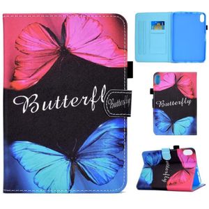 Voor iPad 10th Gen 10.9 2022 Gekleurde Tekening Stiksels Smart Leather Tablet Case (Butterfly Love)