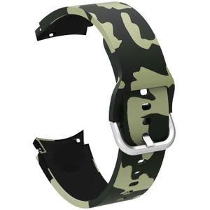 Voor Samsung Galaxy Horloge4 / Watch4 Classic Silicone Printing Replacement Strap Watchband (Camouflage Green)