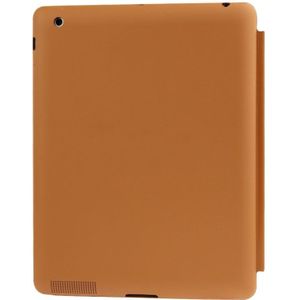 4-vouwen slanke Smart Cover lederen draagtas met houder &amp; slaap / Wake-up functie voor iPad 4 / nieuwe iPad (iPad 3) / iPad 2(Brown)