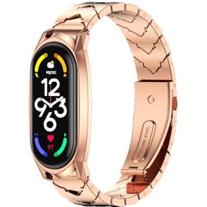Voor Xiaomi Mi Band 7/7 NFC Mijobs GT Metal Roestloze staal V-vormige horlogeband (Rose Gold)