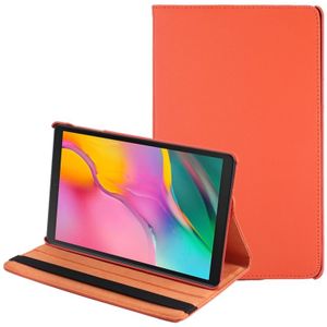 Litchi textuur horizontale Flip 360 graden rotatie lederen case voor Galaxy tab A 10 1 (2019) T510/T515  met houder (oranje)