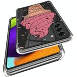 Voor Samsung Galaxy S23 5G Gekleurde Tekening Clear TPU Telefoon Beschermhoes (Roze Kegel)