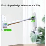 2 stks T11 Wall Pasta Mobiele Telefoon Bracket Opvouwbare Lift Badkamer Keuken Muurbeugel (Zwart)