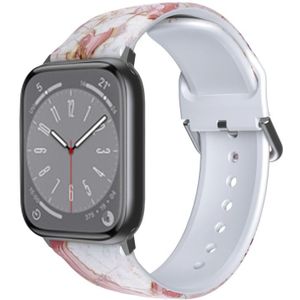 Ademende TPU-horlogeband voor Apple Watch Ultra 49 mm / serie 8 &amp; 7 45 mm / SE 2 &amp; 6 &amp; SE &amp; 5 &amp; 4 44 mm / 3 &amp; 2 &amp; 1 42 mm (roze marmer)