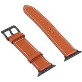 Leather Replacement Watchband For Apple Watch Series 7 45mm / 6&amp;SE&amp;5&amp;4 44mm / 3&amp;2&amp;1 42mm(Orange)