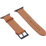 Leather Replacement Watchband For Apple Watch Series 7 45mm / 6&amp;SE&amp;5&amp;4 44mm / 3&amp;2&amp;1 42mm(Orange)