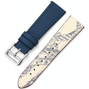 Voor Huawei Watch3/Watch3 Pro 22mm SuperShift Contrast Pin Buckle Leather Watch Band (blauw+patroon)