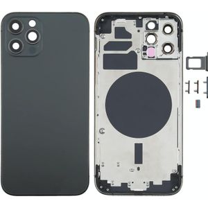 Deksel achterbehuizing met simkaartlade &amp; zijtoetsen en cameralens voor iPhone 12 Pro (zwart)