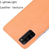 Voor Huawei Honor 30 Youth/Honor 30 Lite Schokbestendige Krokodiltextuur PC + PU Case(Oranje)