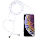 Vierhoek anti-val transparante TPU mobiele telefoon geval met Lanyard voor iPhone XS Max (wit)