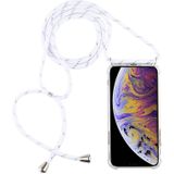 Vierhoek anti-val transparante TPU mobiele telefoon geval met Lanyard voor iPhone XS Max (wit)