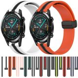 Voor Huawei Watch GT2 42 mm 20 mm opvouwbare magnetische sluiting siliconen horlogeband (roze + wit)