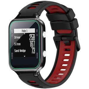 Voor Garmin Approach S20 tweekleurige siliconen horlogeband (zwart + rood)