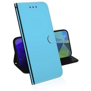 Voor Samsung Galaxy A52 5G Lmitated Mirror Surface Horizontale Flip Leather Case met houder &amp; Kaart Slots &amp; Portemonnee &amp; Lanyard (Blauw)