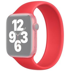 For Apple Watch Series 6 &amp; SE &amp; 5 &amp; 4 40mm / 3 &amp; 2 &amp; 1 38mm Solid Color Elastic Silicone Replacement Wrist Strap Watchband  Size:L 156mm (Red)