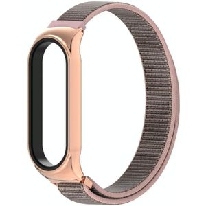 For Xiaomi Mi Band 6 / 5 / 4 / 3 Mijobs CS Lightweight Breathable Nylon Replacement Watchband(Sand Pink)