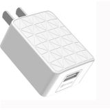 C018 enkele USB-poort snellader voedings adapter (wit)